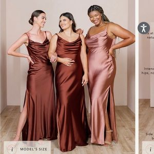 Revelry Skye Satin Bridesmaid Dress Terracotta Rust